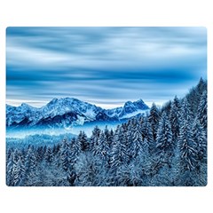 Winter Forest Mountain Snow Nature Alpine Trees Double Sided Flano Blanket (medium)  by danenraven