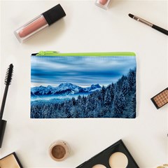 Winter Forest Mountain Snow Nature Alpine Trees Cosmetic Bag (xs) by danenraven