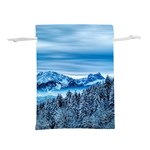 Winter Forest Mountain Snow Nature Alpine Trees Lightweight Drawstring Pouch (M) Front