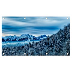 Winter Forest Mountain Snow Nature Alpine Trees Banner And Sign 7  X 4  by danenraven