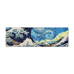 The Great Wave Of Kanagawa Painting Starry Night Vincent Van Gogh Sticker Bumper (100 Pack) by danenraven