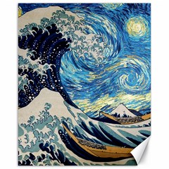 The Great Wave Of Kanagawa Painting Starry Night Vincent Van Gogh Canvas 16  X 20  by danenraven