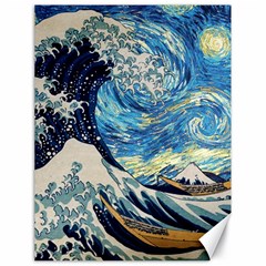 The Great Wave Of Kanagawa Painting Starry Night Vincent Van Gogh Canvas 18  X 24  by danenraven