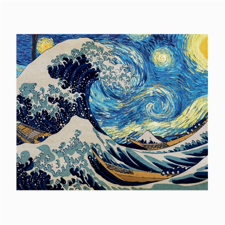 The Great Wave Of Kanagawa Painting Starry Night Vincent Van Gogh Small Glasses Cloth (2 Sides)