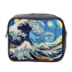 The Great Wave Of Kanagawa Painting Starry Night Vincent Van Gogh Mini Toiletries Bag (two Sides) by danenraven