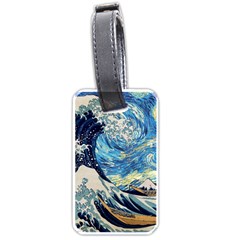 The Great Wave Of Kanagawa Painting Starry Night Vincent Van Gogh Luggage Tag (one Side) by danenraven