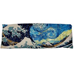 The Great Wave Of Kanagawa Painting Starry Night Vincent Van Gogh Body Pillow Case (dakimakura) by danenraven