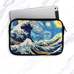 The Great Wave Of Kanagawa Painting Starry Night Vincent Van Gogh Apple Ipad Mini Zipper Cases by danenraven