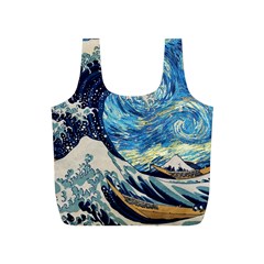 The Great Wave Of Kanagawa Painting Starry Night Vincent Van Gogh Full Print Recycle Bag (s) by danenraven