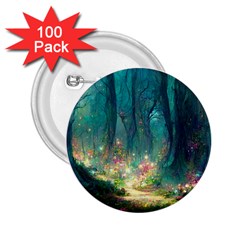 Magical Forest Forest Painting Fantasy 2 25  Buttons (100 Pack)  by danenraven