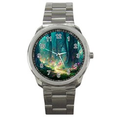 Magical Forest Forest Painting Fantasy Sport Metal Watch by danenraven