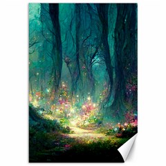 Magical Forest Forest Painting Fantasy Canvas 12  X 18  by danenraven