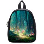 Magical Forest Forest Painting Fantasy School Bag (Small) Front