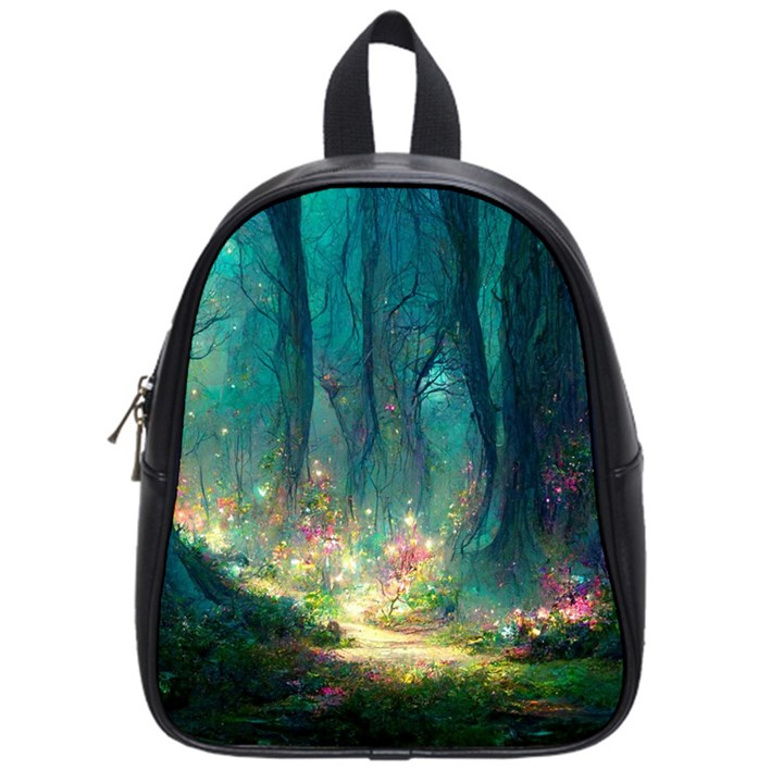 Magical Forest Forest Painting Fantasy School Bag (Small)