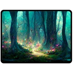 Magical Forest Forest Painting Fantasy Fleece Blanket (large)  by danenraven