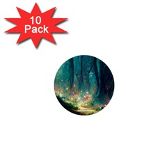 Magical Forest Forest Painting Fantasy 1  Mini Buttons (10 Pack)  by danenraven