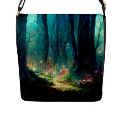 Magical Forest Forest Painting Fantasy Flap Closure Messenger Bag (l) by danenraven