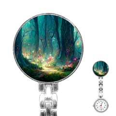 Magical Forest Forest Painting Fantasy Stainless Steel Nurses Watch by danenraven