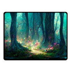 Magical Forest Forest Painting Fantasy Double Sided Fleece Blanket (small)  by danenraven