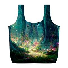 Magical Forest Forest Painting Fantasy Full Print Recycle Bag (l) by danenraven