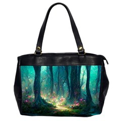 Magical Forest Forest Painting Fantasy Oversize Office Handbag (2 Sides) by danenraven