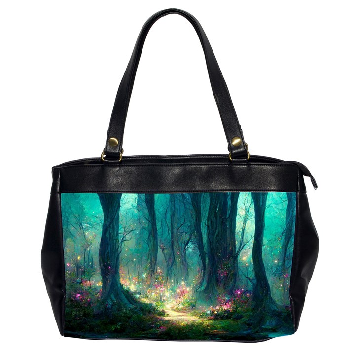 Magical Forest Forest Painting Fantasy Oversize Office Handbag (2 Sides)