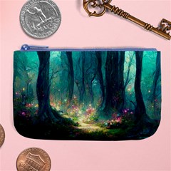 Magical Forest Forest Painting Fantasy Large Coin Purse by danenraven