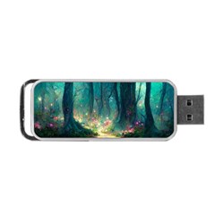 Magical Forest Forest Painting Fantasy Portable Usb Flash (one Side) by danenraven