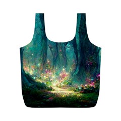 Magical Forest Forest Painting Fantasy Full Print Recycle Bag (m) by danenraven