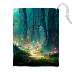 Magical Forest Forest Painting Fantasy Drawstring Pouch (5xl) by danenraven