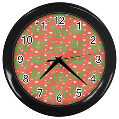 X Mas Texture Pack Wall Clock (black) by artworkshop