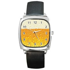 Bubble Beer Square Metal Watch by artworkshop