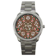 Christmas-kaleidoscope Sport Metal Watch by artworkshop