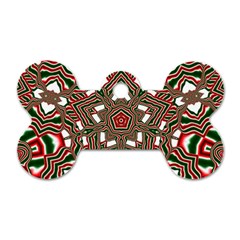 Christmas-kaleidoscope Dog Tag Bone (two Sides) by artworkshop