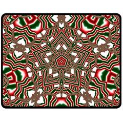 Christmas-kaleidoscope Fleece Blanket (medium)  by artworkshop