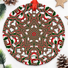 Christmas-kaleidoscope Round Filigree Ornament (two Sides) by artworkshop