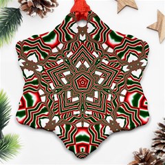 Christmas-kaleidoscope Snowflake Ornament (two Sides) by artworkshop