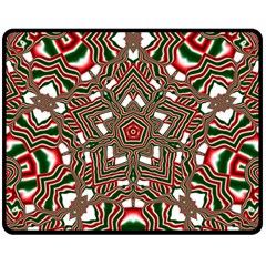 Christmas-kaleidoscope Double Sided Fleece Blanket (medium)  by artworkshop