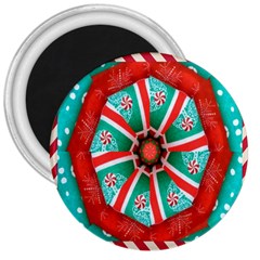 Christmas Kaleidoscope 3  Magnets by artworkshop