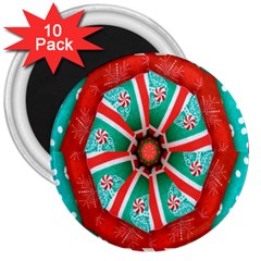 Christmas Kaleidoscope 3  Magnets (10 Pack)  by artworkshop