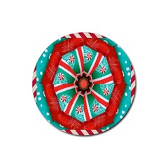 Christmas Kaleidoscope Rubber Coaster (round) by artworkshop