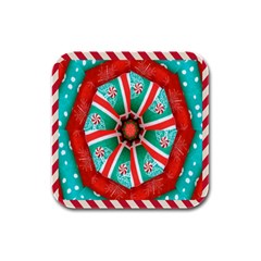 Christmas Kaleidoscope Rubber Square Coaster (4 Pack) by artworkshop