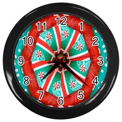 Christmas Kaleidoscope Wall Clock (black) by artworkshop