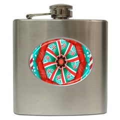 Christmas Kaleidoscope Hip Flask (6 Oz) by artworkshop