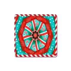 Christmas Kaleidoscope Square Magnet by artworkshop