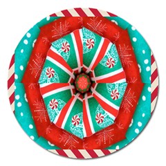 Christmas Kaleidoscope Magnet 5  (round) by artworkshop