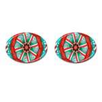 Christmas kaleidoscope Cufflinks (Oval) Front(Pair)