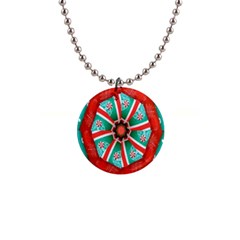 Christmas Kaleidoscope 1  Button Necklace by artworkshop