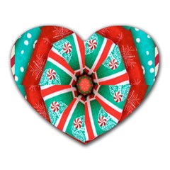 Christmas Kaleidoscope Heart Mousepad by artworkshop