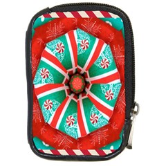 Christmas Kaleidoscope Compact Camera Leather Case by artworkshop